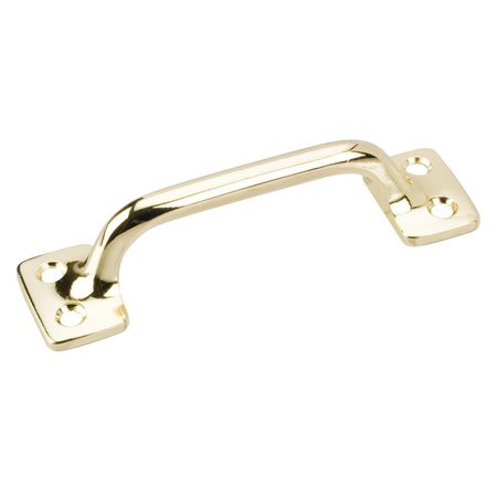 HARDWARE RESOURCES Sash Pull  4-1/16"x1-1/8" in Polished Brass Finish SP01-PB